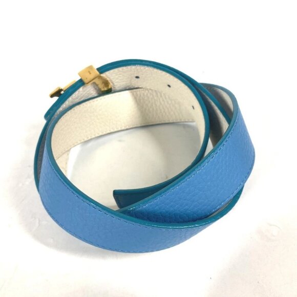 LOUIS VUITTON N9040W Bicolor LV buckle reversible belt blue/White main image 5